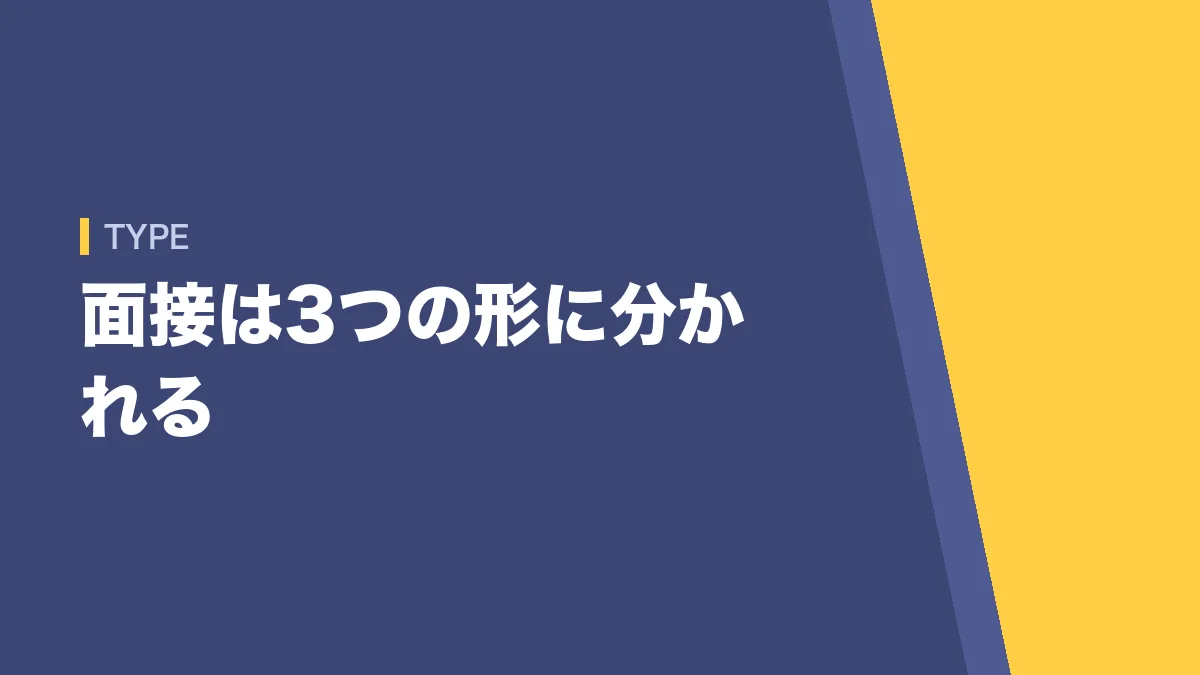 面接試験は3つの形に分かれる 個別面接 集団面接 集団討論