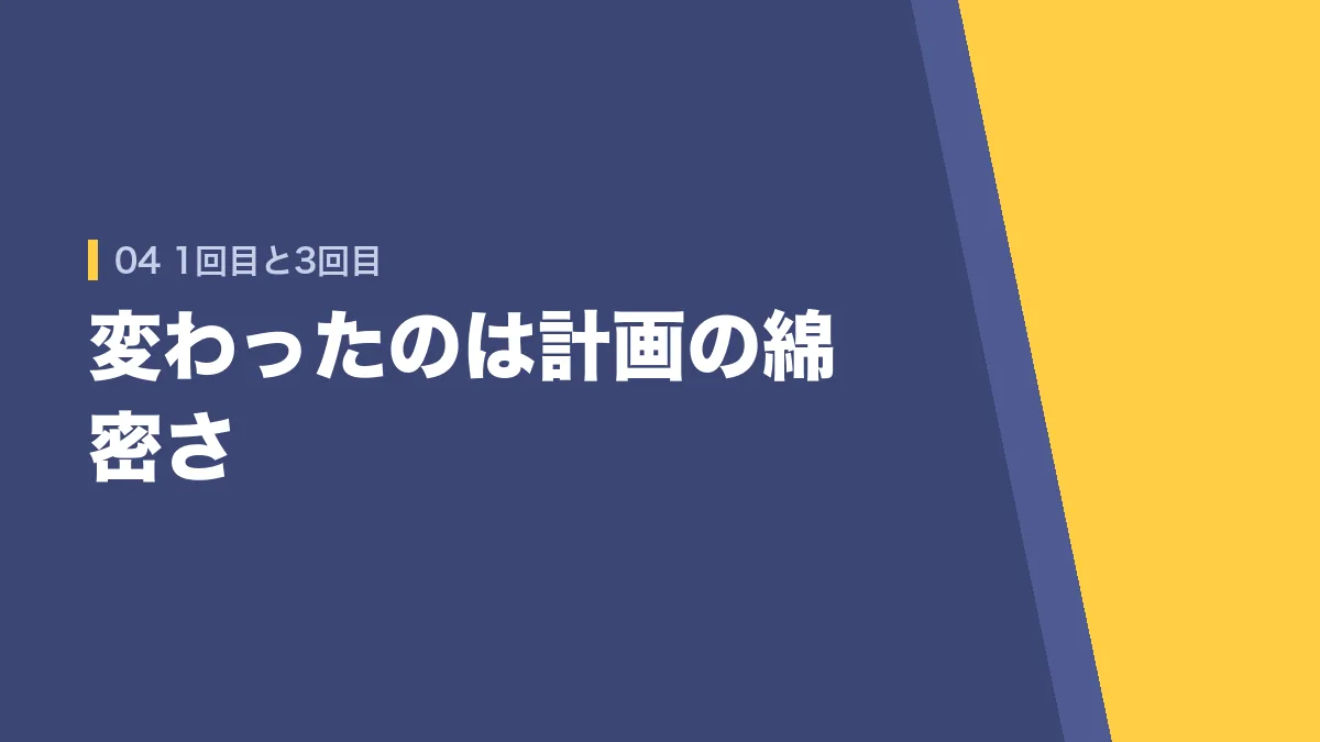 1回目と3回目で変わったこと