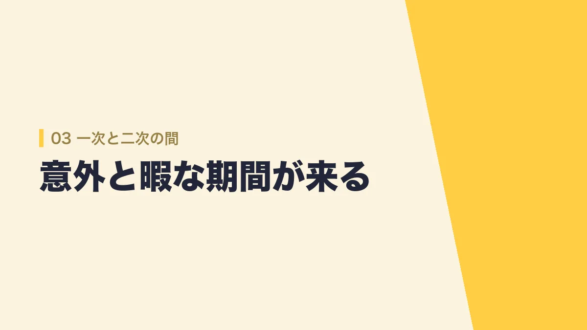 一次試験と二次試験のあいだの期間