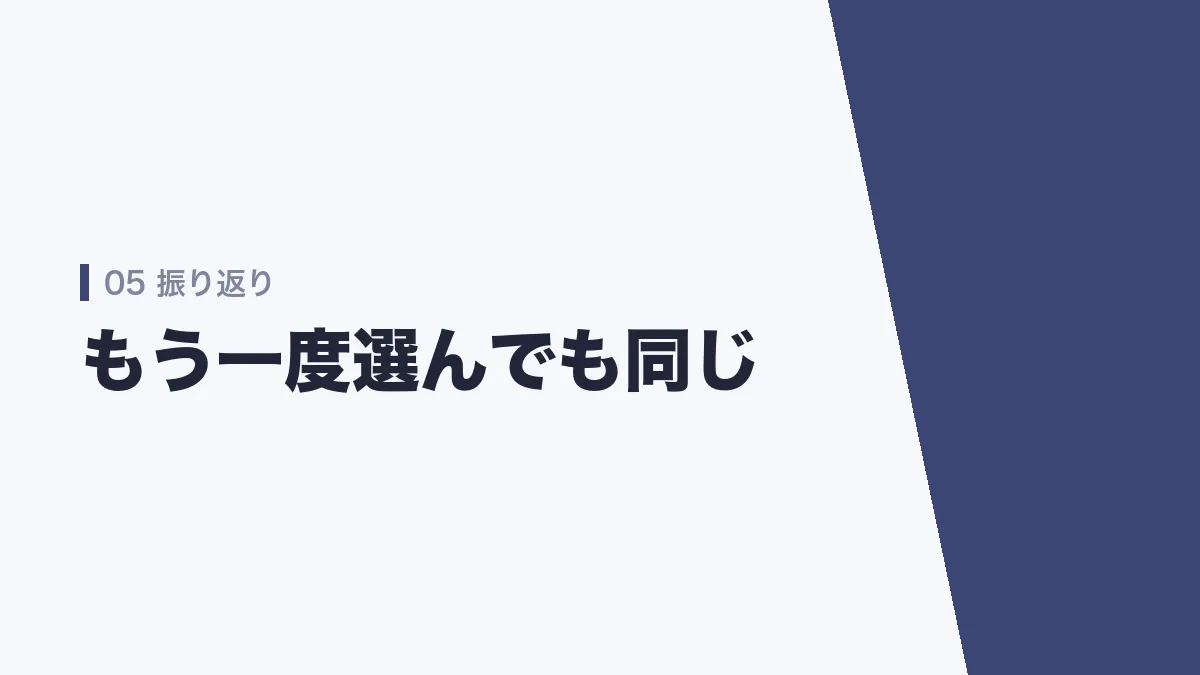 もう一度選んでも同じ選択をすることを示すバナー画像